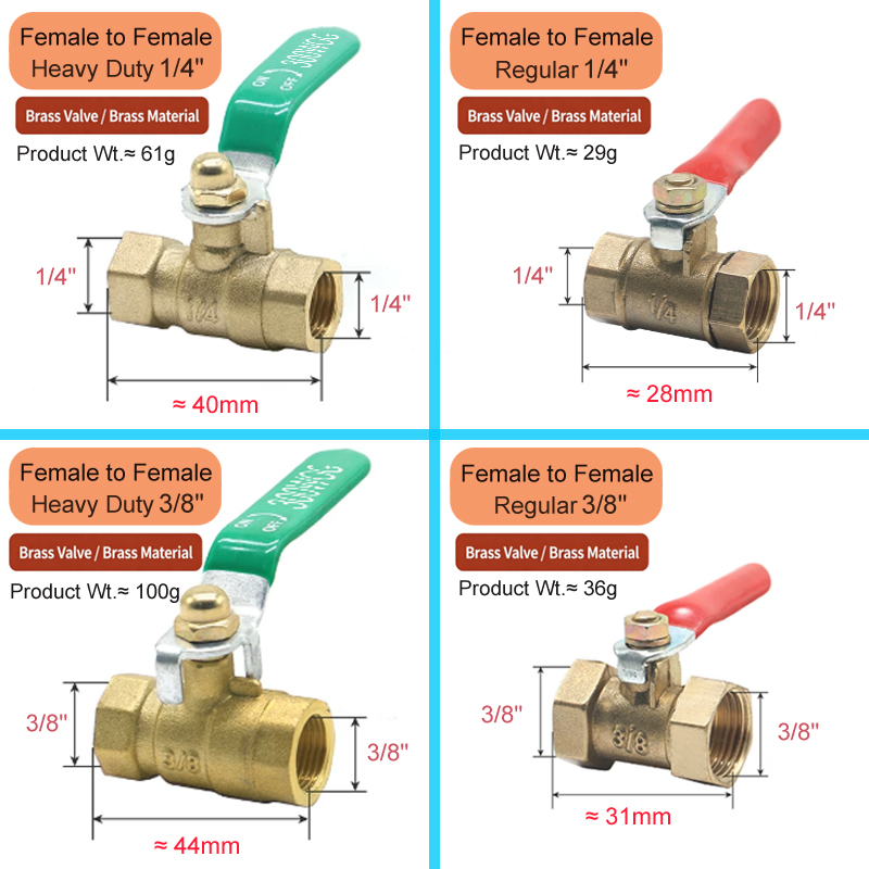 1/8' 1/4' 3/8' 1/2' 황동 소형 볼 밸브 - Compression Fitting Brass 리뷰 및 가격