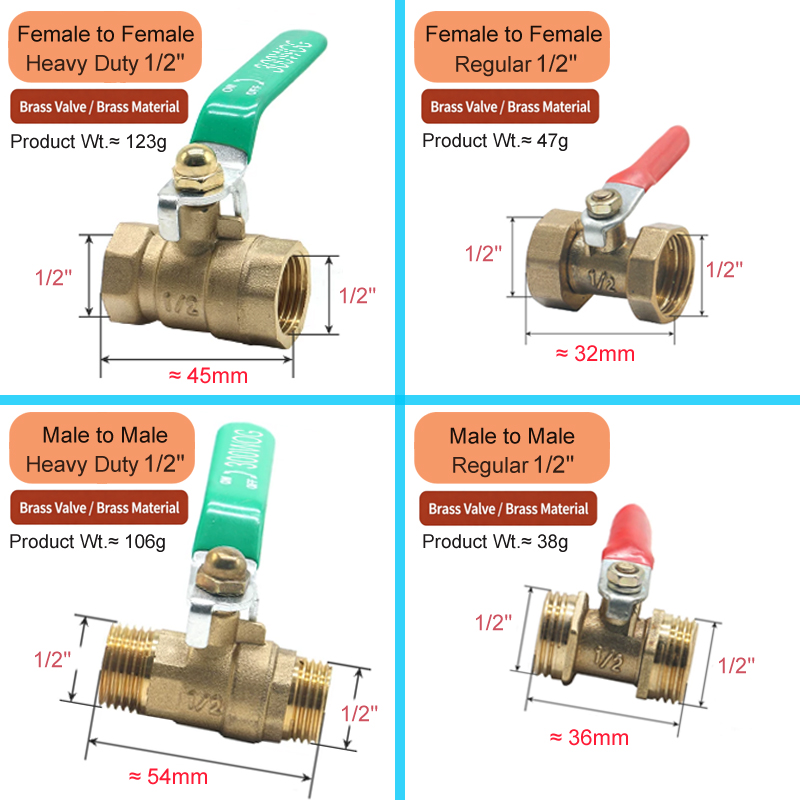 1/8' 1/4' 3/8' 1/2' 황동 소형 볼 밸브 - Compression Fitting Brass 리뷰 및 가격