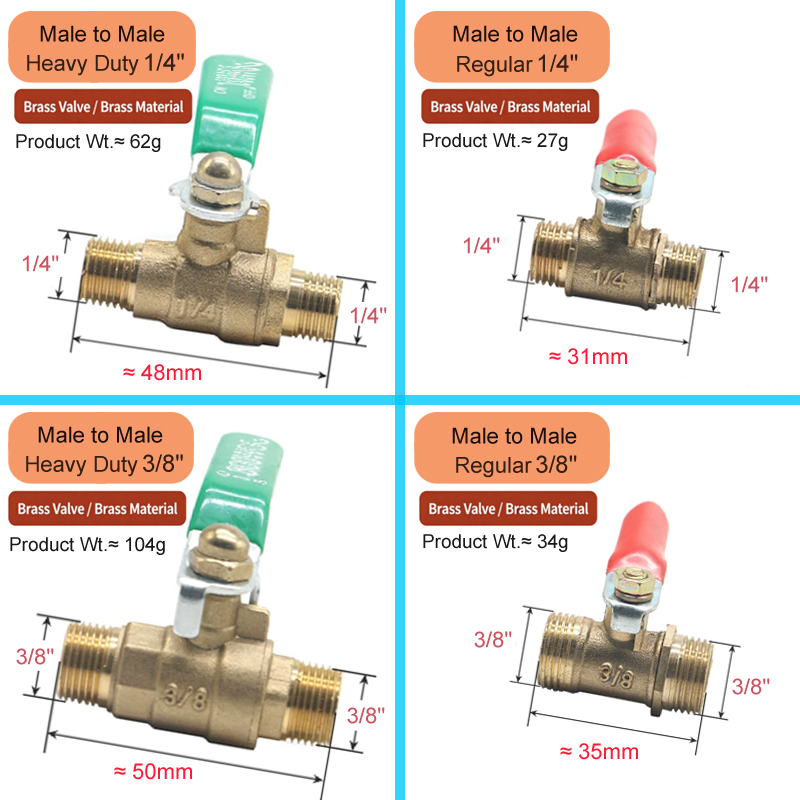 1/8' 1/4' 3/8' 1/2' 황동 소형 볼 밸브 - Compression Fitting Brass 리뷰 및 가격
